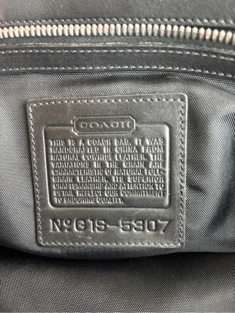 Coach Black Leather briefcase with key lock